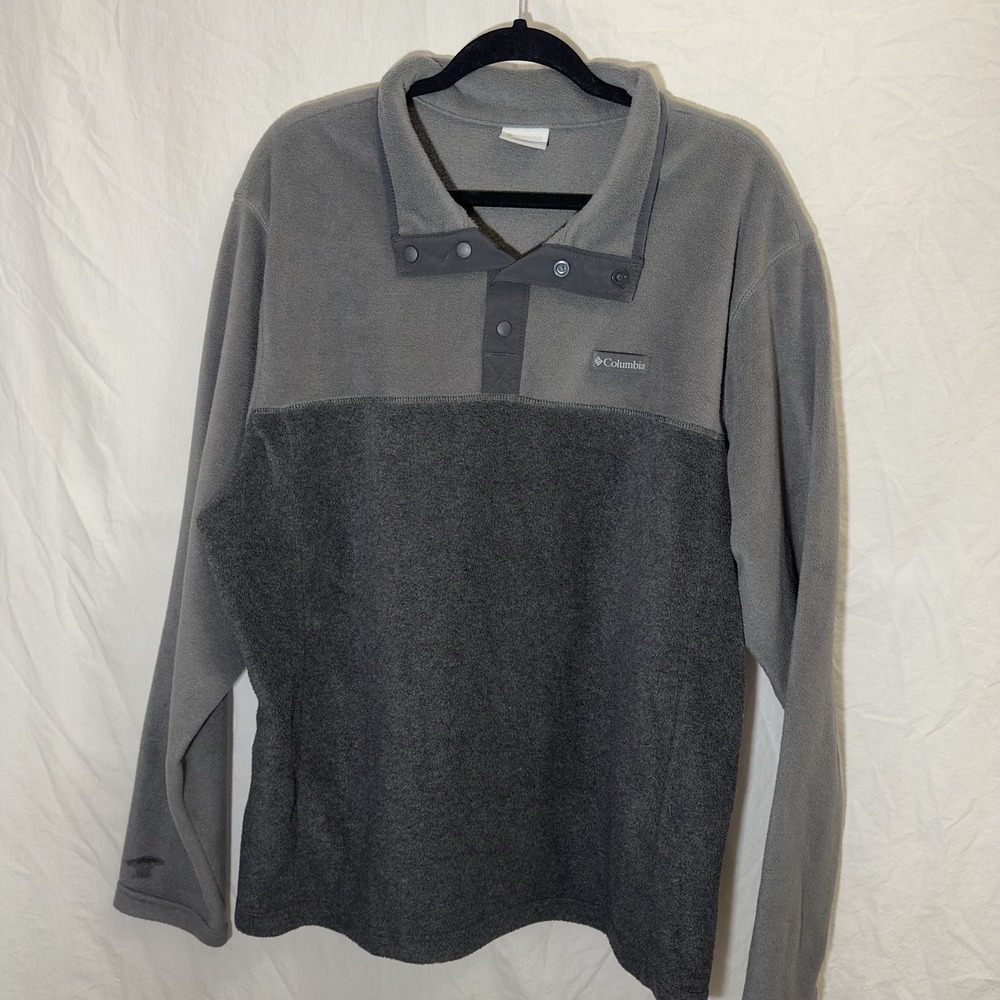Columbia Sweater Men's XL Quarter Snap Pullover Fleece Grey